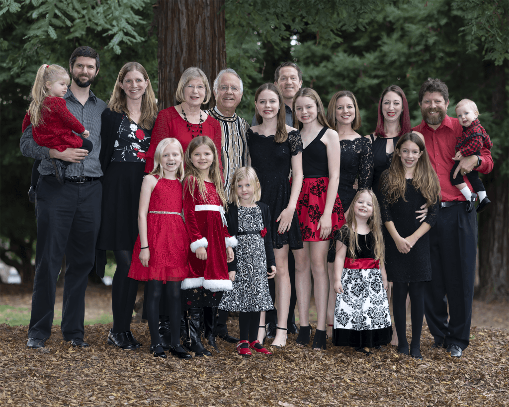 The Estes Family. Portrait of three different generations of the Estes Family taken at Maidu Park, Roseville CA.
